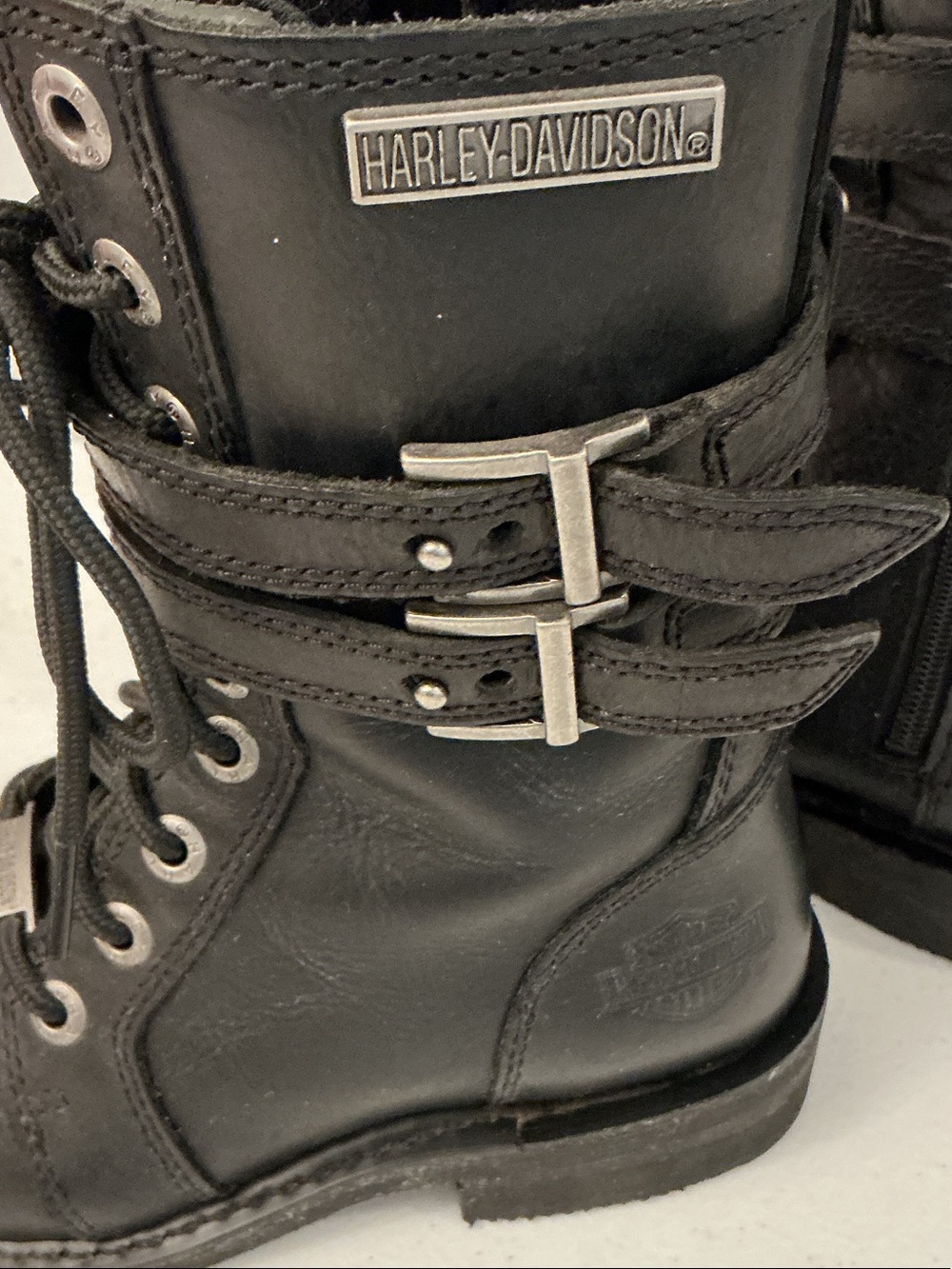 Harley-Davidson Women's Black Lace-Up Moto Boots - Picture 4 of 7